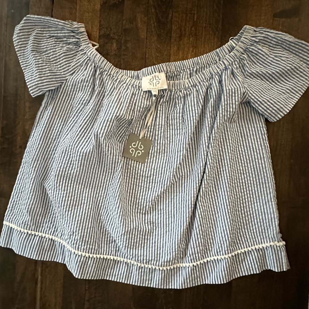 Off the shoulder striped top